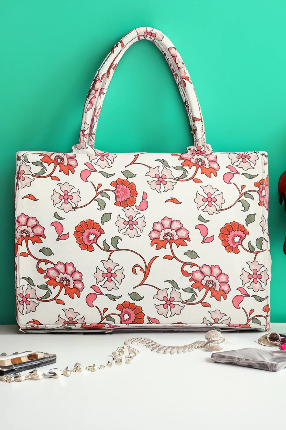 The Cucko - Fineur Canvas Tote Bags White Floral