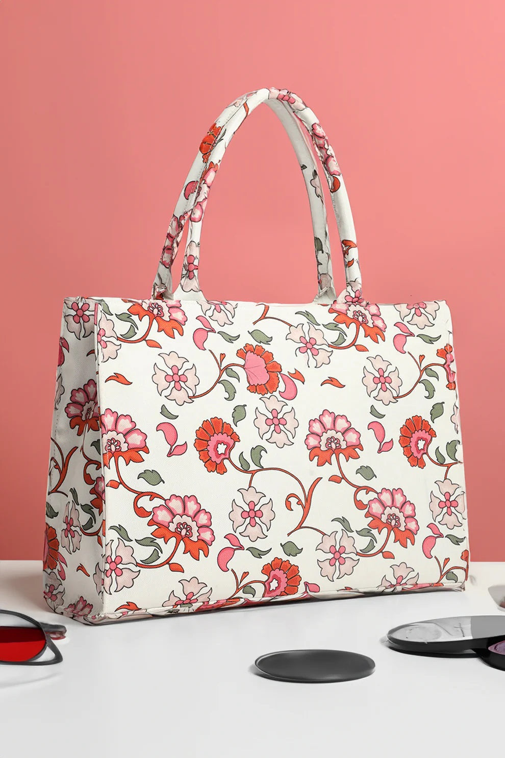 The Cucko - Fineur Canvas Tote Bags White Floral